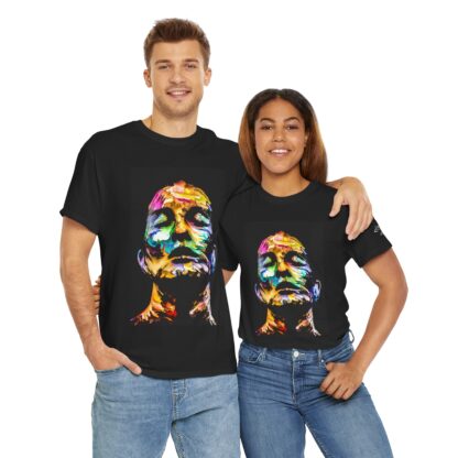 Colorful Artistic Unisex Heavy Cotton Tee | Vibrant Portrait Design for Casual Style - Image 7