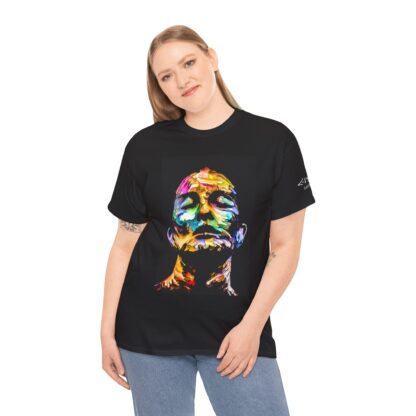 Colorful Artistic Unisex Heavy Cotton Tee | Vibrant Portrait Design for Casual Style - Image 5