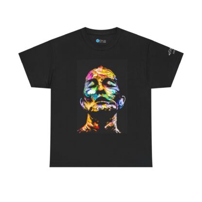 Colorful Artistic Unisex Heavy Cotton Tee | Vibrant Portrait Design for Casual Style - Image 2